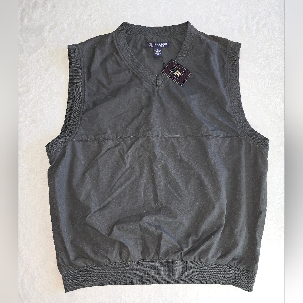 NWT Oxford Golf Windbreaker Vest, Mens Large, Charcoal Grey